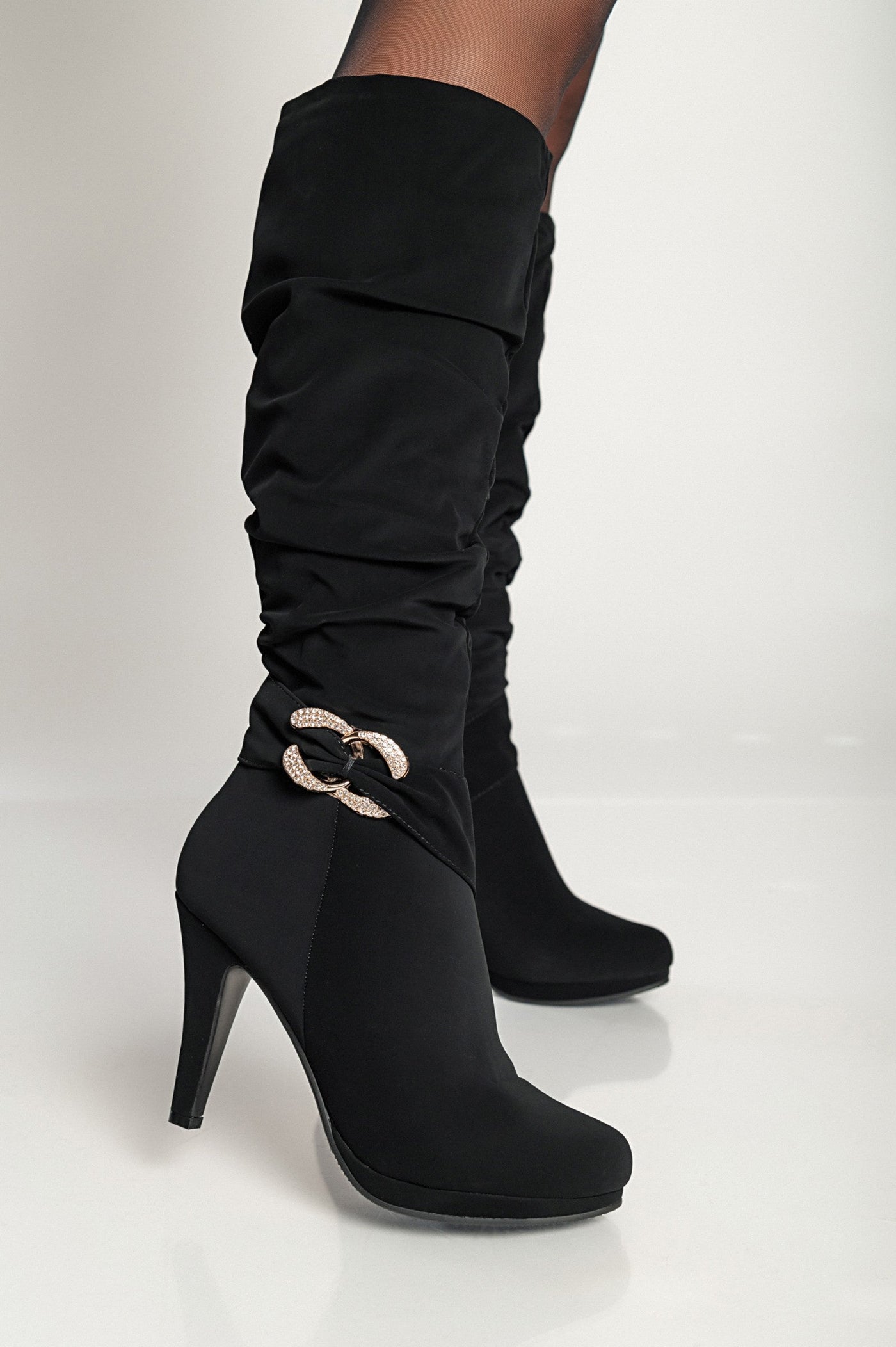 Elegant high-heeled boots, Black