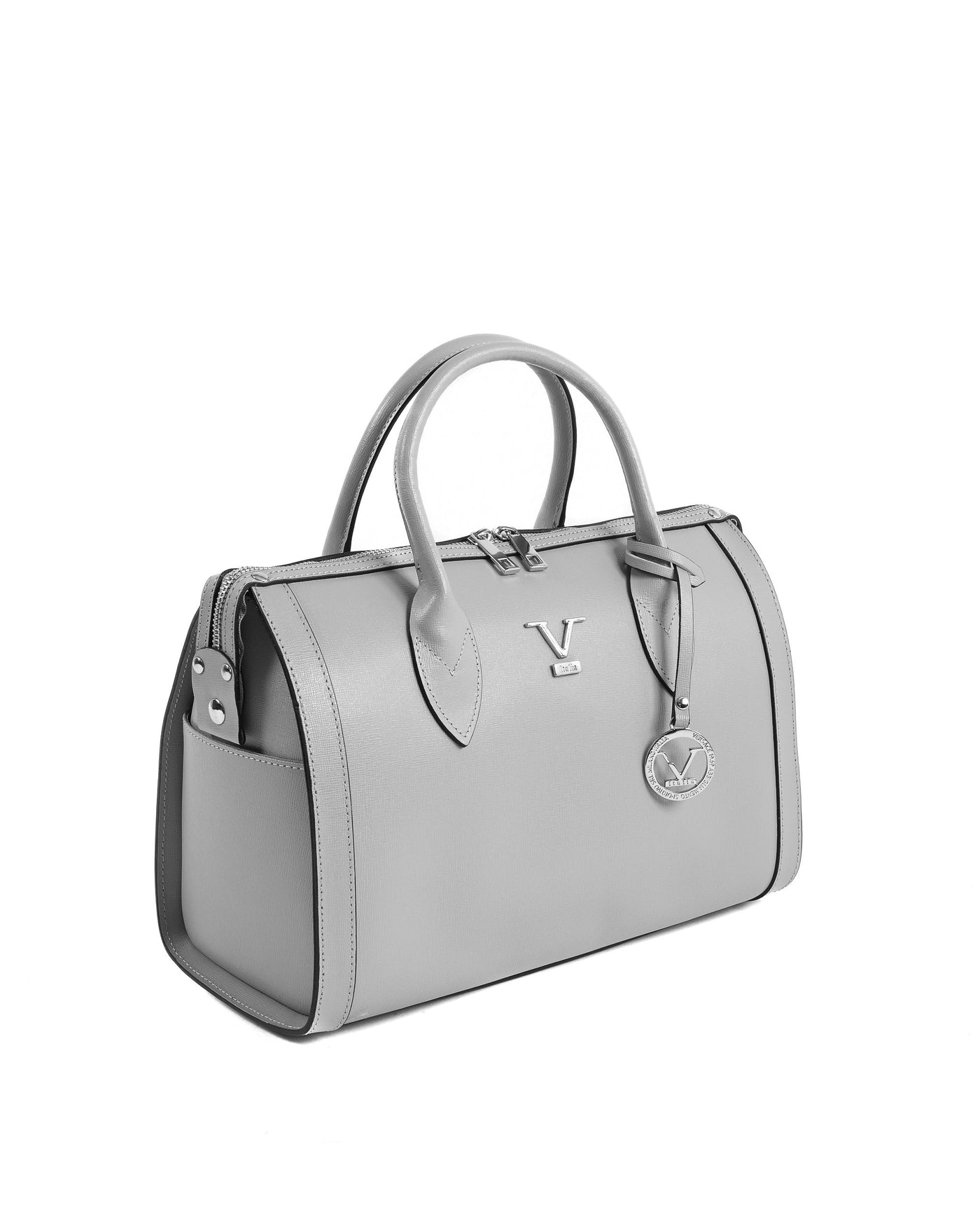 V Italia Womens Handbag Grey SAFFIANO GRIGIO