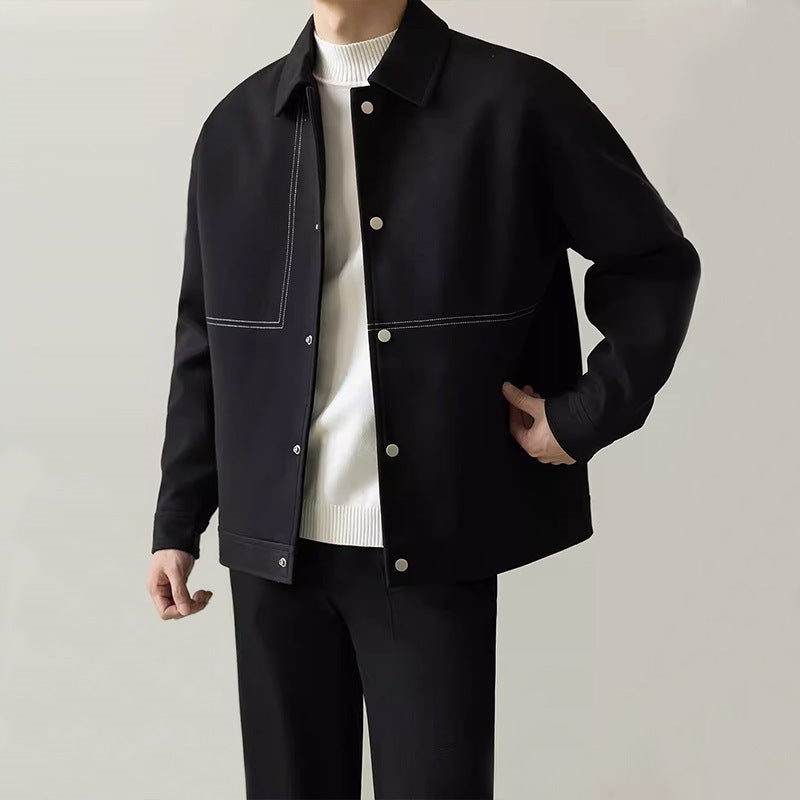 Men's Clothing Short Lapels Men's Trendy Casual Autumn Winter Coat