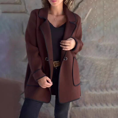 Autumn And Winter New Women's Clothing Elegant Suit Collar Double-sided Woolen Coat