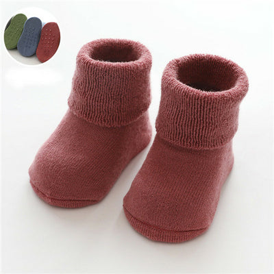 Newborn Baby Socks Terry Anti Slip Socks for Baby Winter Warm Thick