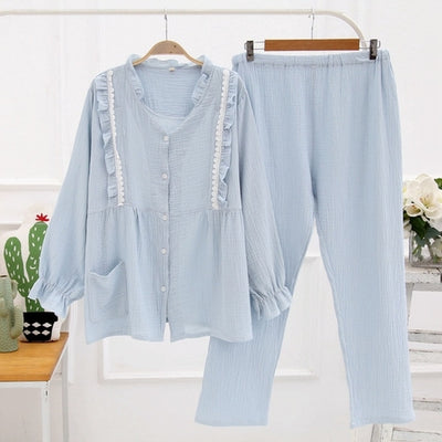 New Ruffle Simple Pajamas Button