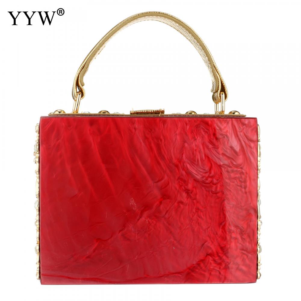 Acrylic Handbags Women Fashion Flower Shoulder Bags Evening Party