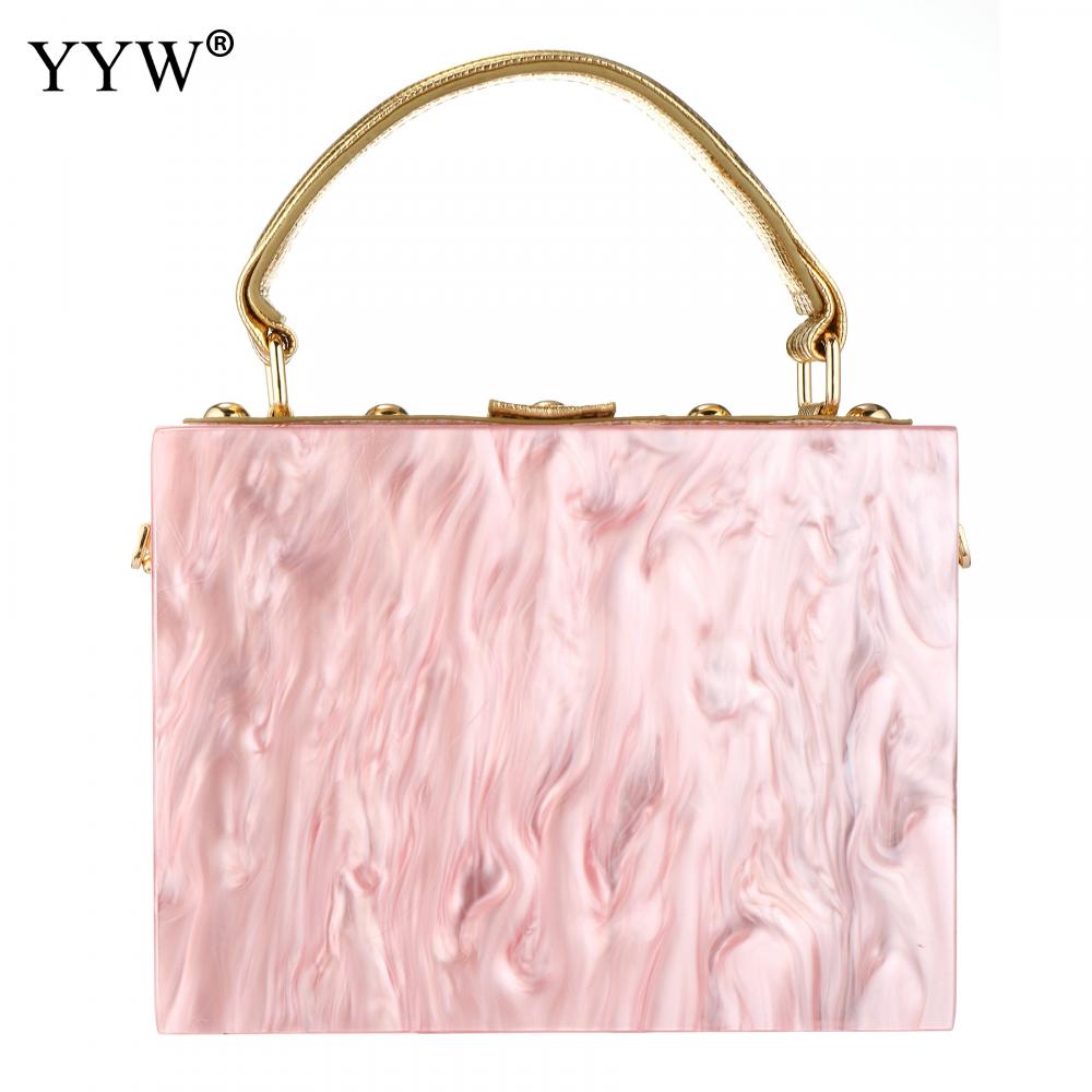 Acrylic Handbags Women Fashion Flower Shoulder Bags Evening Party