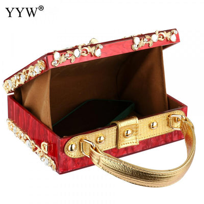 Acrylic Handbags Women Fashion Flower Shoulder Bags Evening Party