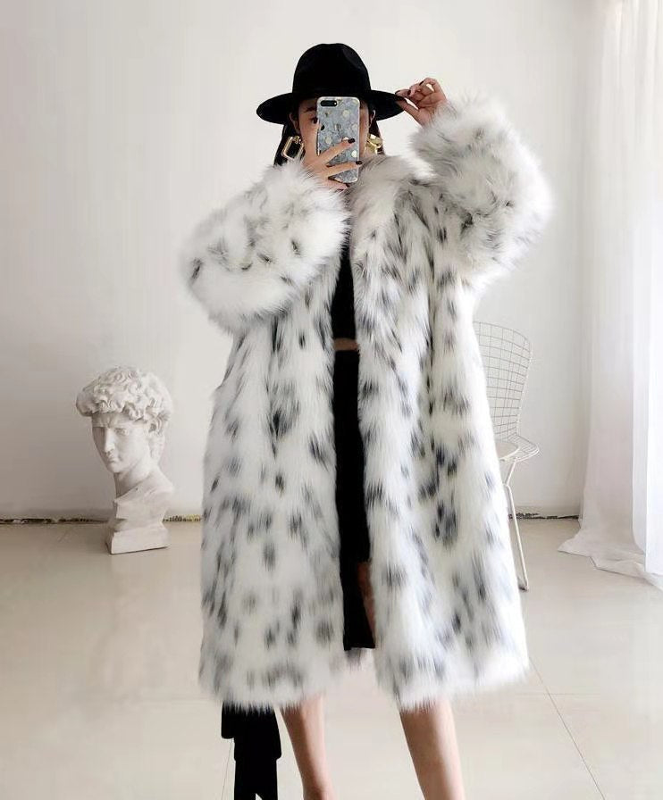 Women Thickened Plush Long Overcoat