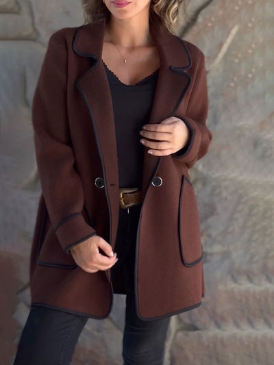 Autumn And Winter New Women's Clothing Elegant Suit Collar Double-sided Woolen Coat