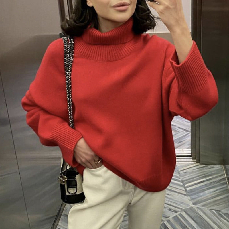 Winter Turtleneck Sweater Fashion Personality Long Sleeve Knitted Top Women's Clothing