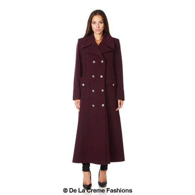 Wool Blend Double Breasted Maxi Coat