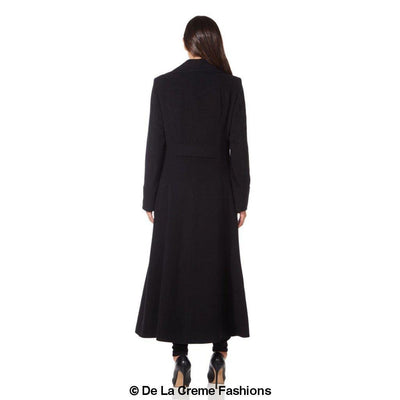 Wool Blend Double Breasted Maxi Coat