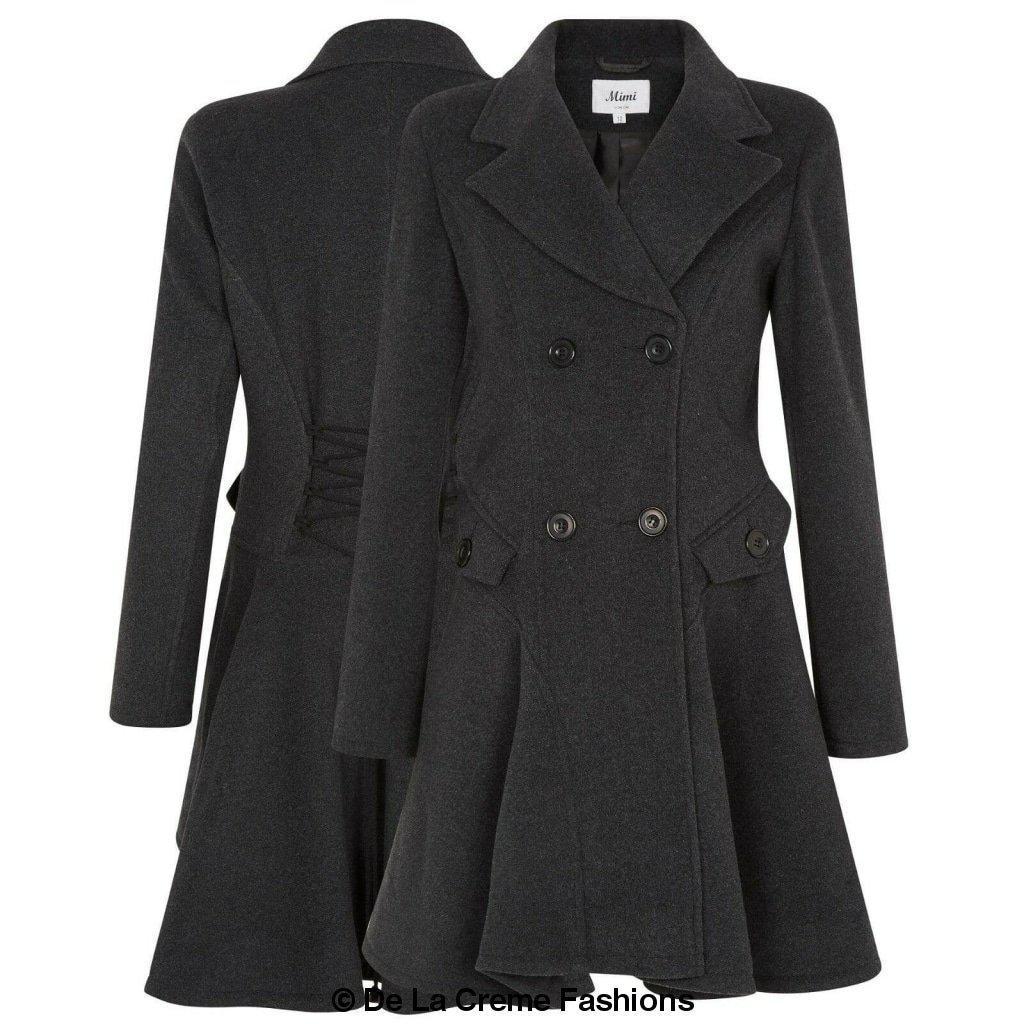 Wool Blend Double Breasted Skater Coat