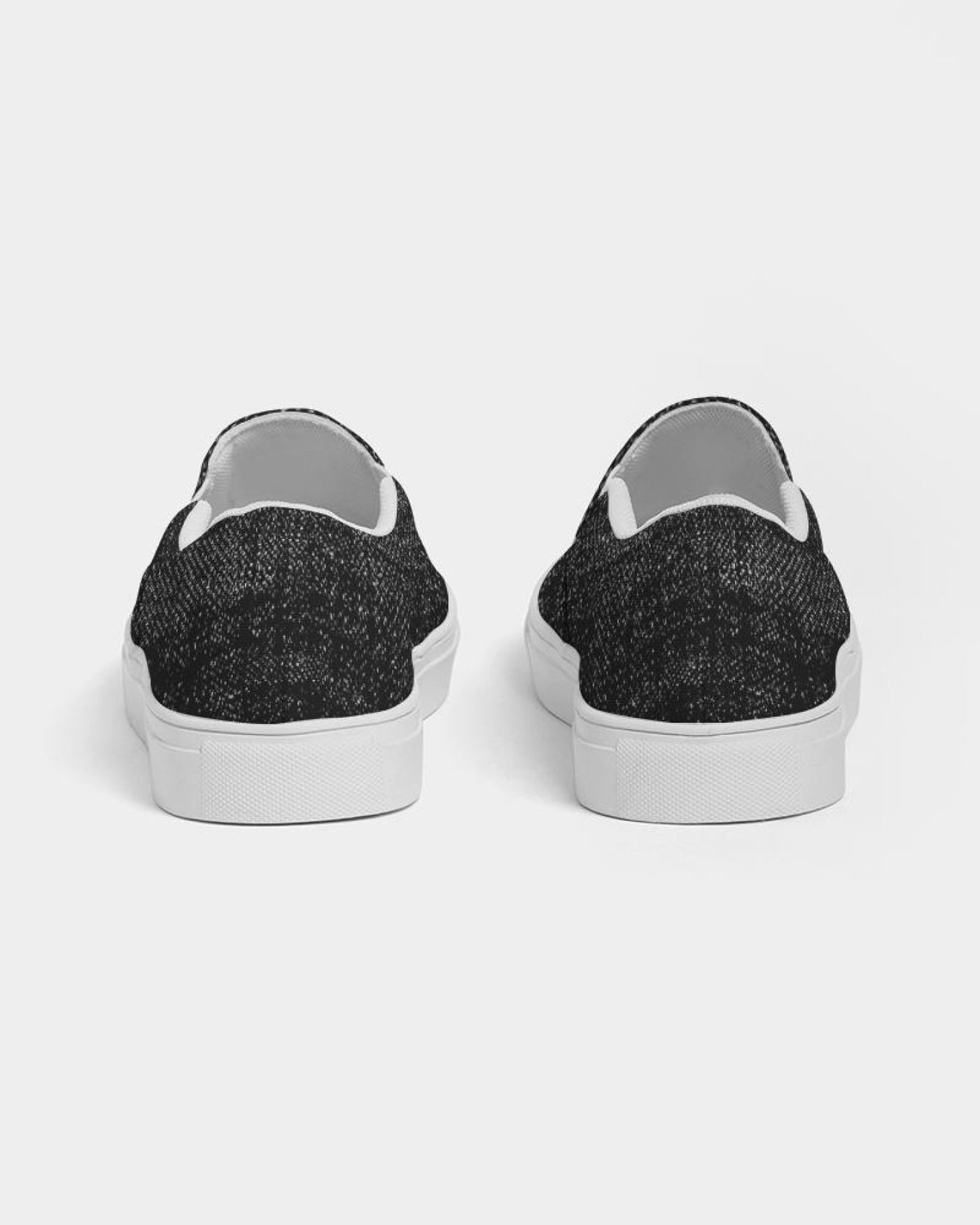 Womens Sneakers - Canvas Slip on Shoes, Black Faded Print