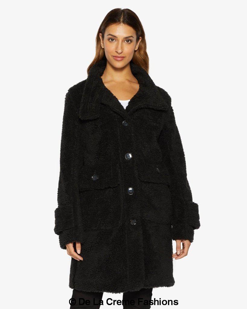 Julie High Neck Borg Teddy Coat