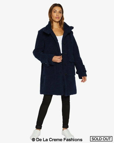 Julie High Neck Borg Teddy Coat