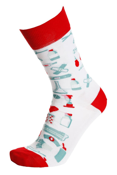 NURSE white cotton socks