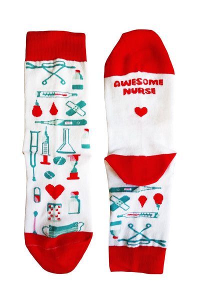 NURSE white cotton socks