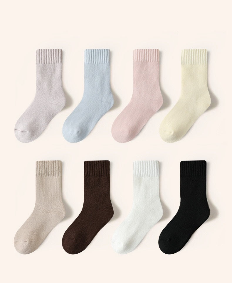 Unisex Thickened Children’s Fleece-lined Mid-Calf Socks