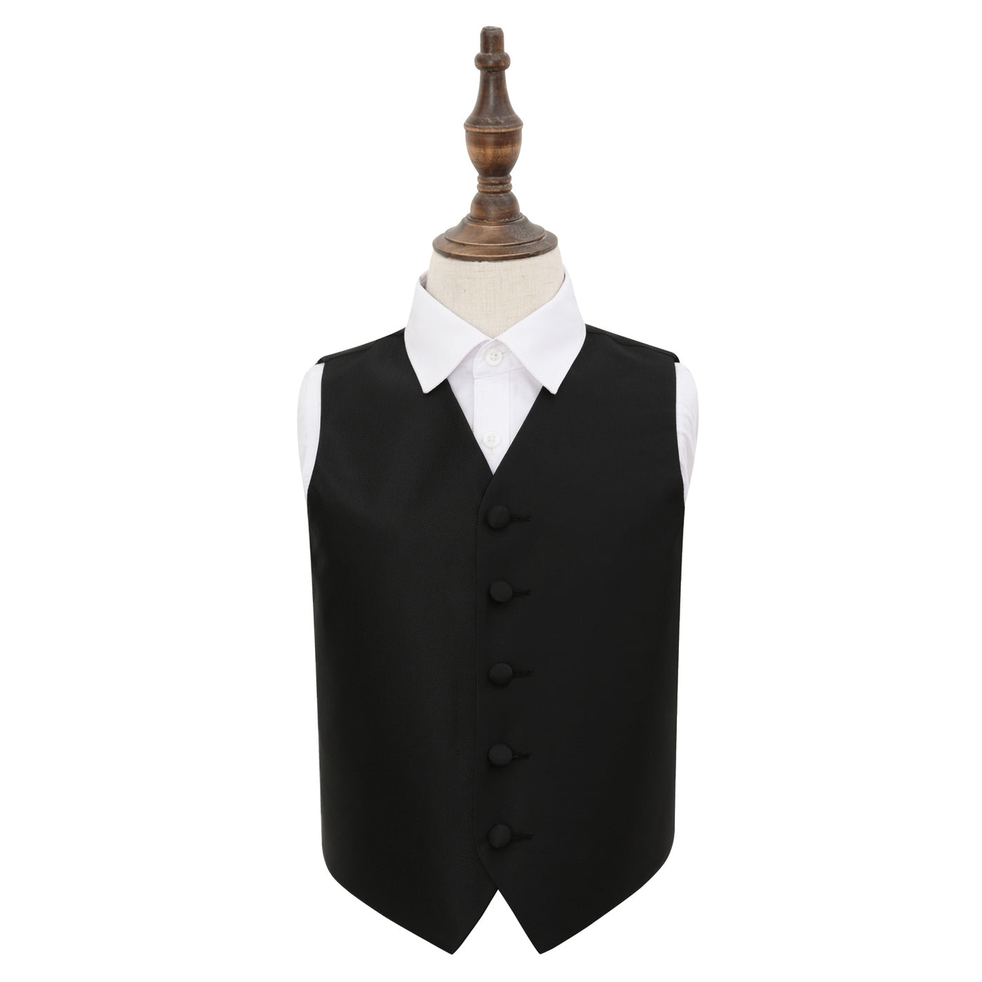 Solid Check Waistcoat - Boys - Black, 30'