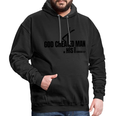 Mens Hoodie - Pullover Hooded Sweatshirt - Graphic/god Created Man