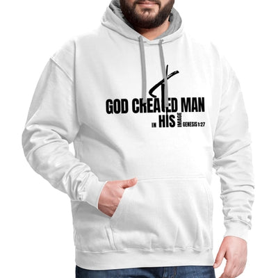 Mens Hoodie - Pullover Hooded Sweatshirt - Graphic/god Created Man